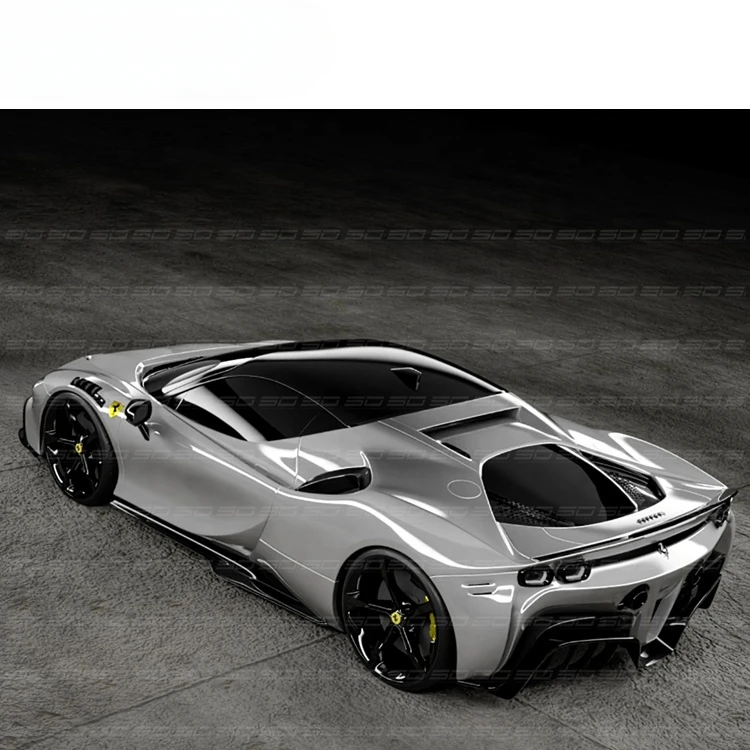 SD стиль сухого углеродного волокна передняя губа боковая юбка задний диффузор