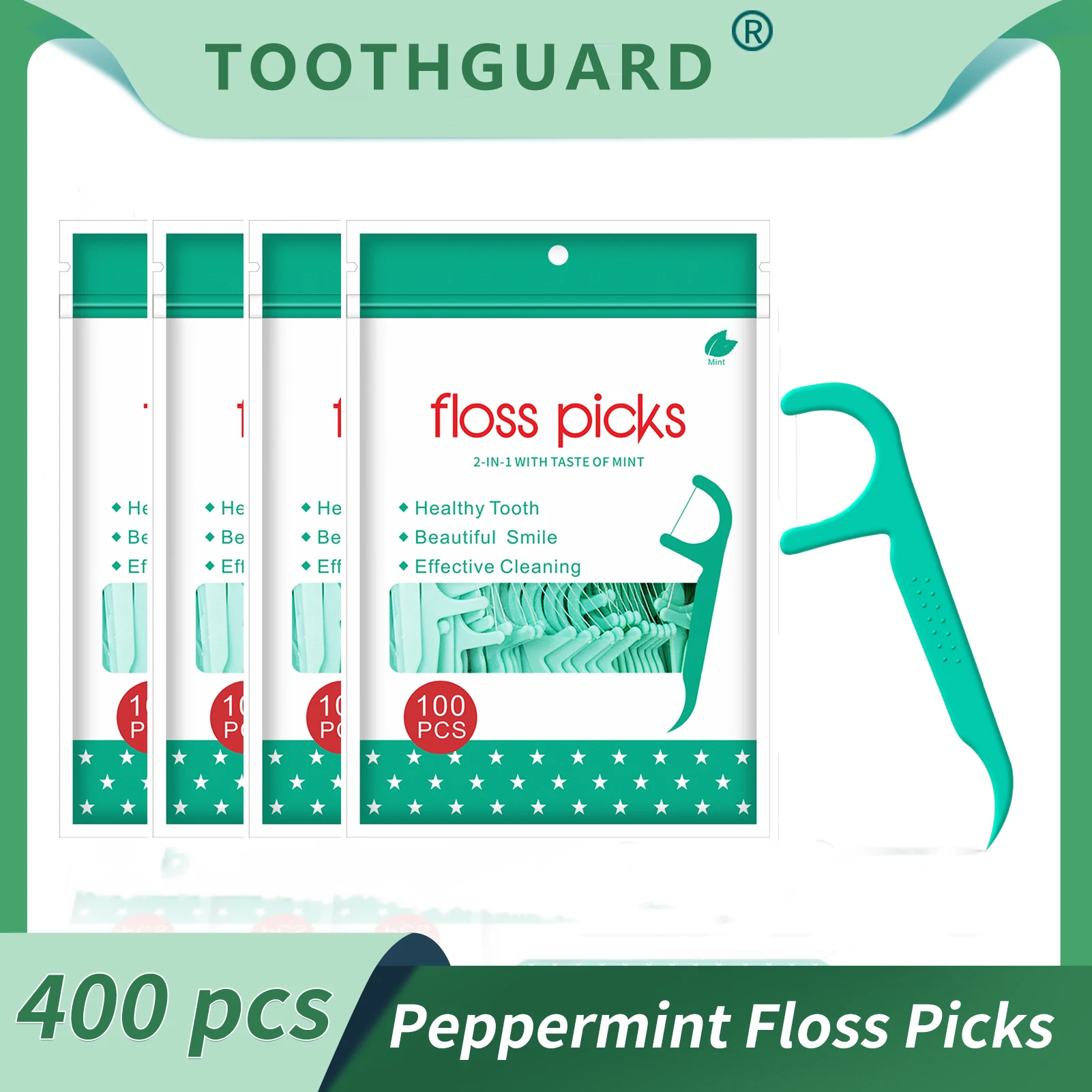 400pcs Dental Floss Picks Teeth Toothpicks Floss Pick Disposable Dental Flosser Brush Brushes Orthodontics Oral Hygiene Care