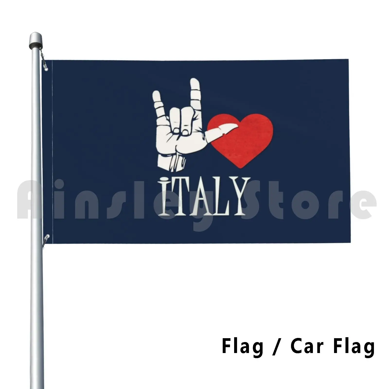 Надпись «Я люблю Италию», подарок для украшения на открытом воздухе, флаг автомобиля, знак на языке Asl, надпись на любви, Италия, итальянская ...