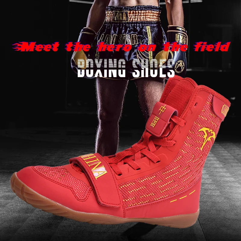 Профессиональные Боксерские Ботинки Высокие Кеды Унисекс Борцовская Обувь