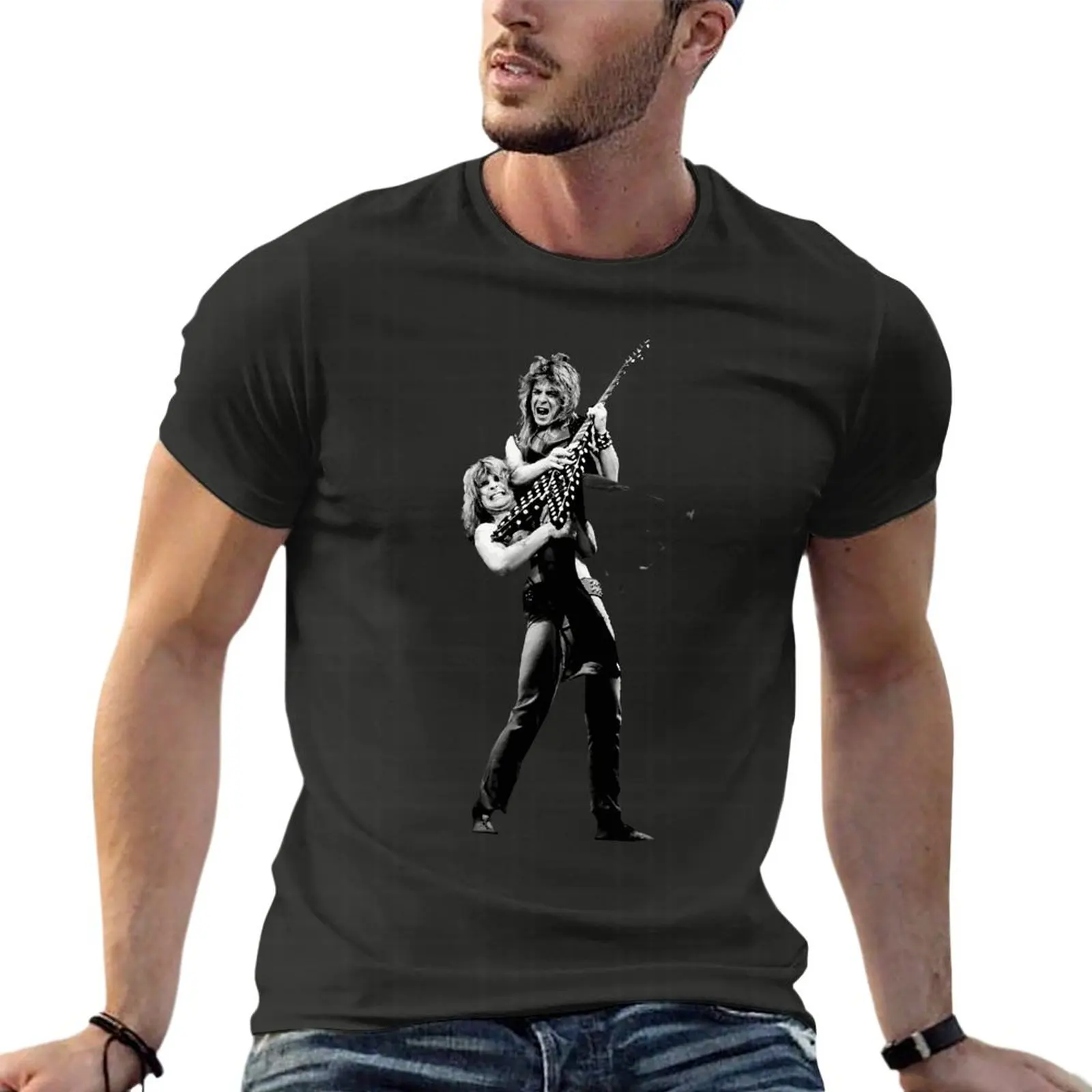 

Randy Rhoads & Ozzy Osbourne Live Oversized T Shirts Printed Men'S Clothing 100% Cotton Streetwear Plus Size Top Tee