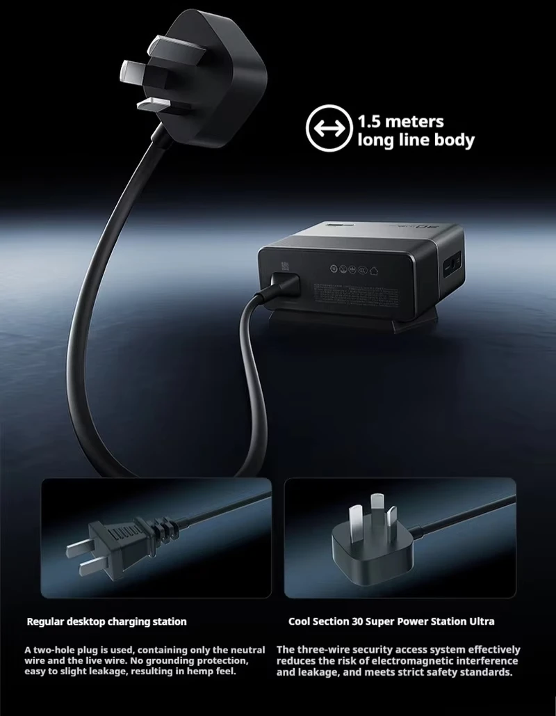 Зарядное устройство CUKTECH 30 Ultra 300W MAX GaN с 1,83-дюймовым IPS-дисплеем и магнитной зарядной станцией для настольного использования (art.: 3920d8f3441ec) - 3920d8f3441ec