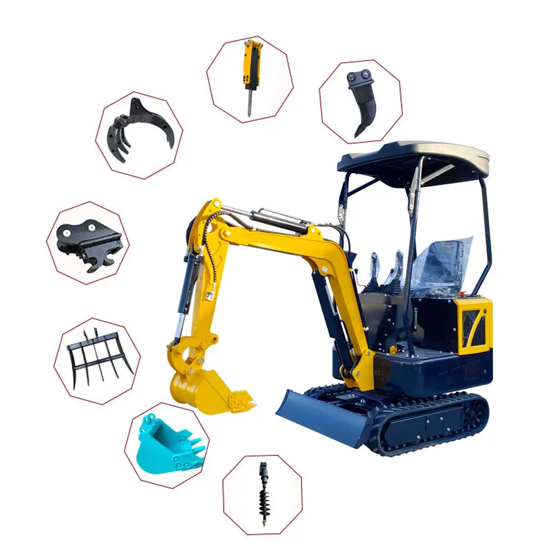 1000kg Hydraulic Mini Bagger Excavator 1 Ton EPA Engine Hot Selling Mini Digger Chinese Excavator Mchine Rubber Track And Steel