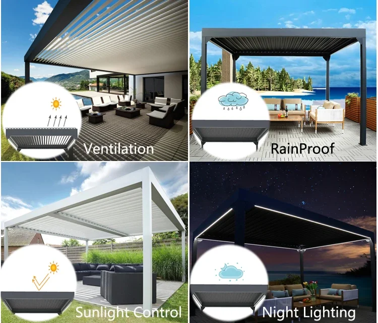 Ветрозащитная водонепроницаемая беседка для улицы биоклиматическая