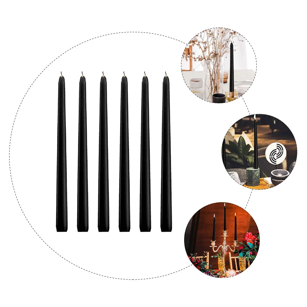 8-часовые свечи на столбе с горящим временем черный воск декор украшения