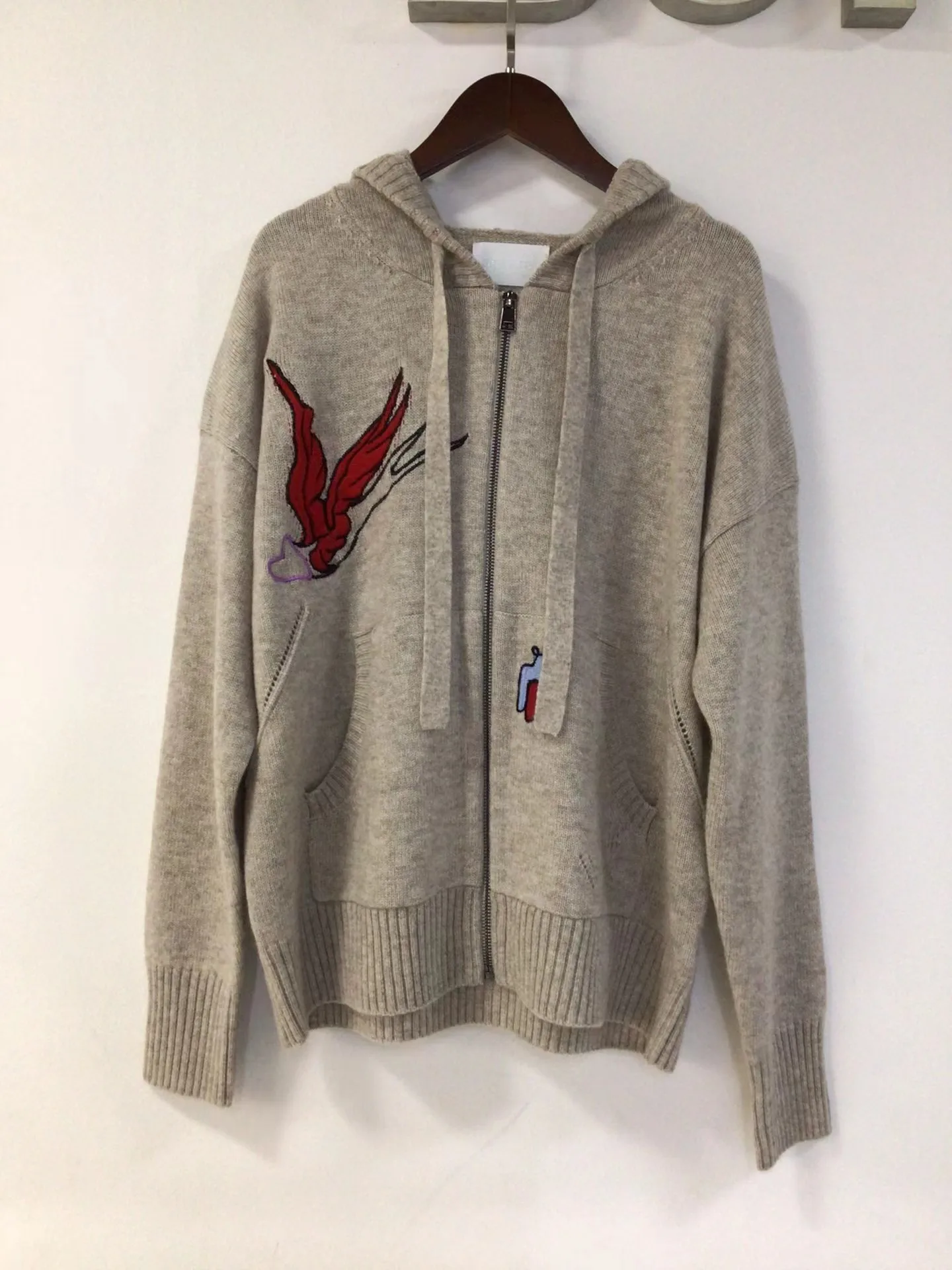 

Z@V New Fashion Zipper Hooded Style Commuter Knitted Cardigan Sweater