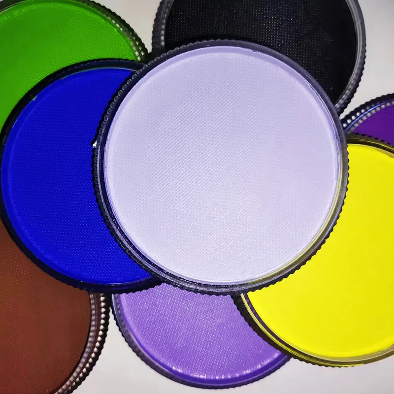 

Круглая однотонная картина для лица, боди-арт, удобный макияж, Карнавальная фотография, 30 г