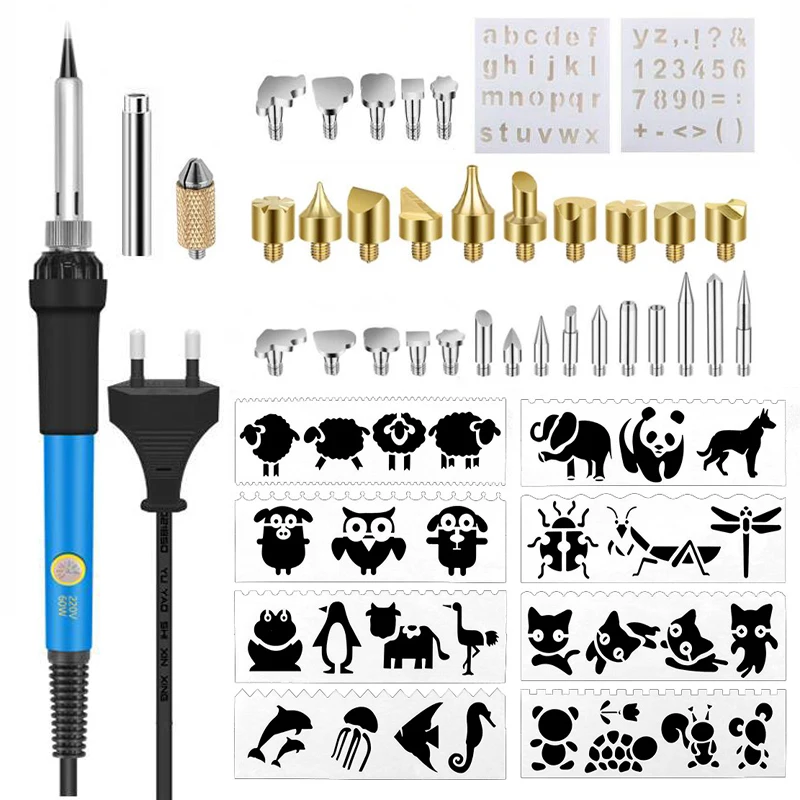 30W Adjustable Temperature Wood Burner Pyrography Pen Burning