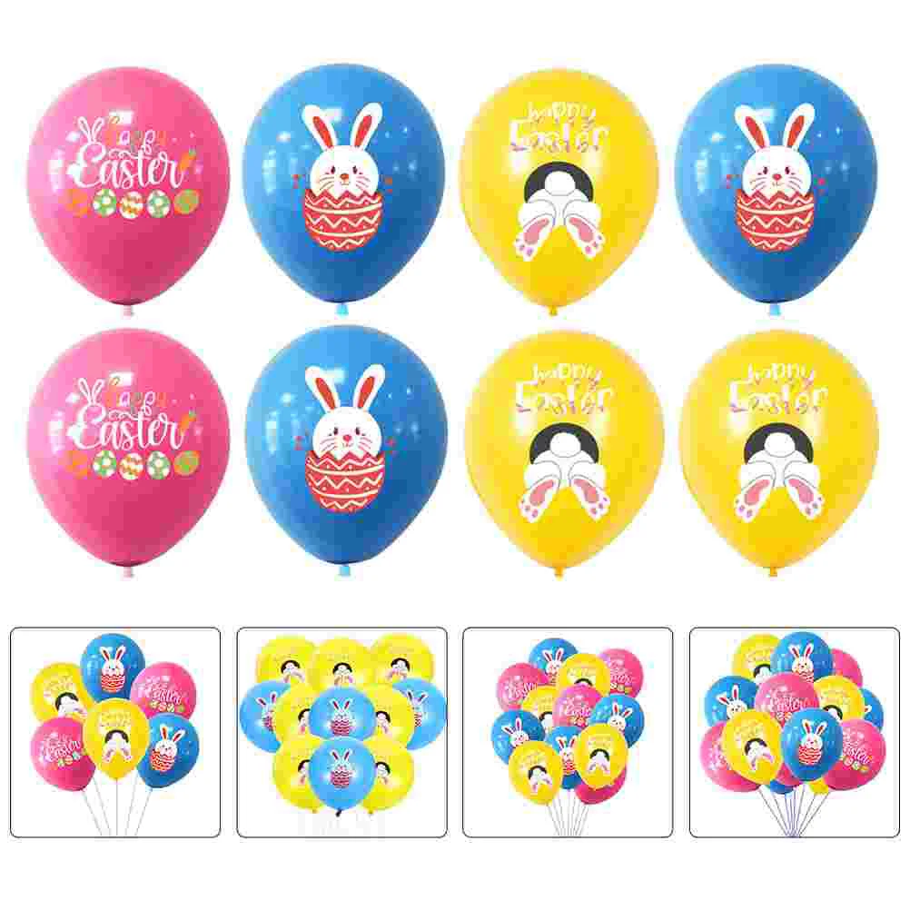 

24 Pcs Festive Easter-themed Balloon Decors Festive Party Latex Balloons