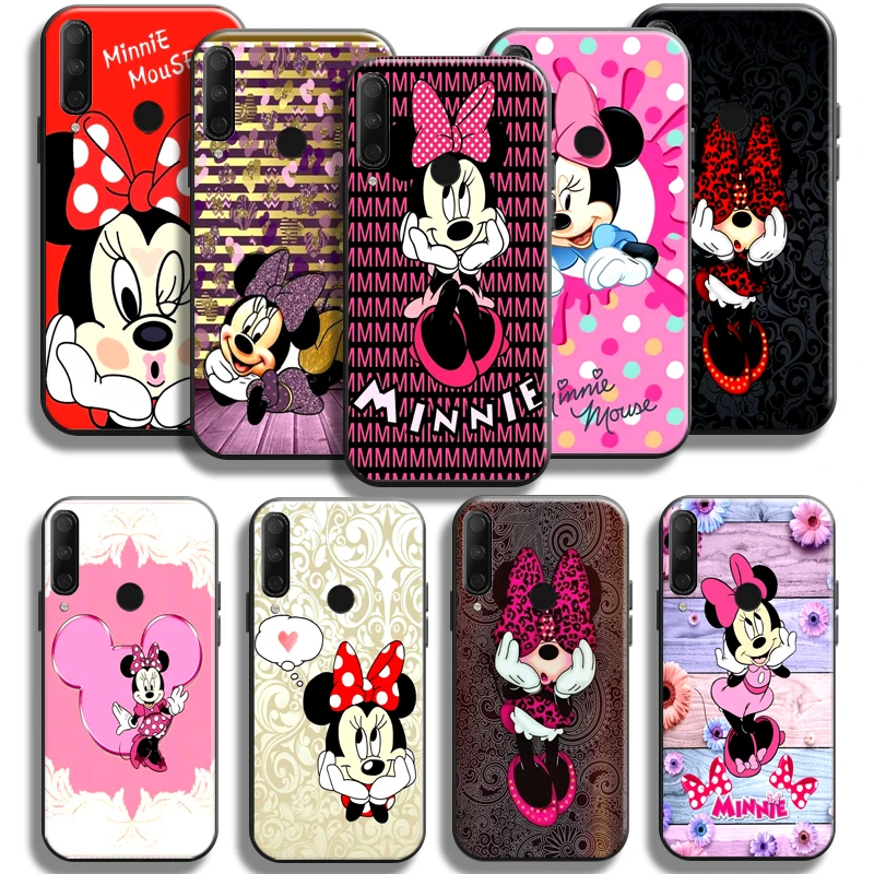 

Cute Minnie Mouse For Huawei Honor 9X 8X 7X Pro Case For Honor 10X Lite Phone Case Black TPU Soft Liquid Silicon Coque Funda