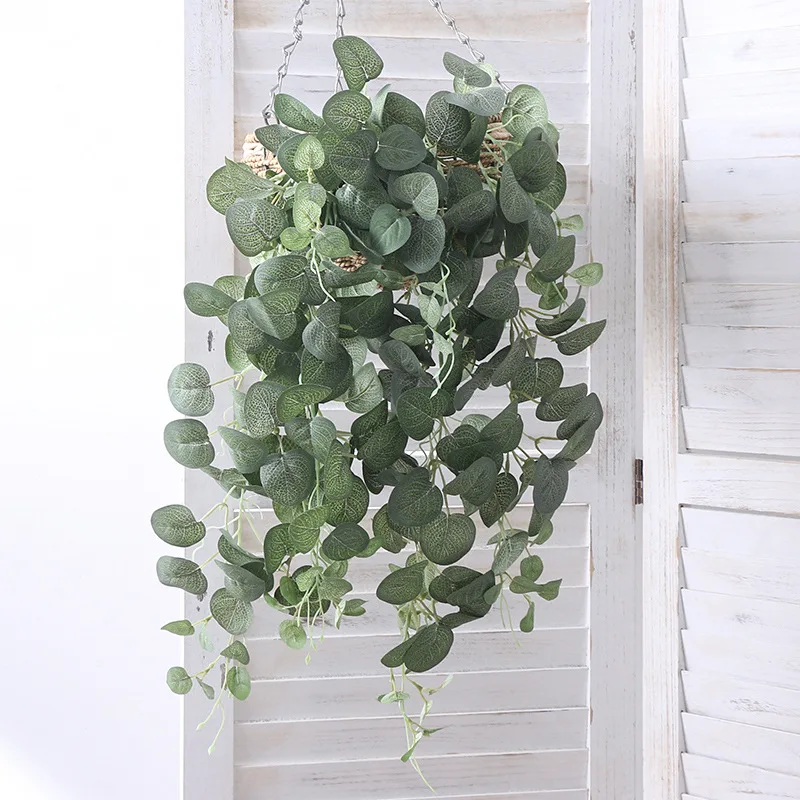 Artificial Hanging Plants Fake Eucalyptus Faux Plant Hanging Plant for Wall Room Home Indoor Outdoor Shelf Decor