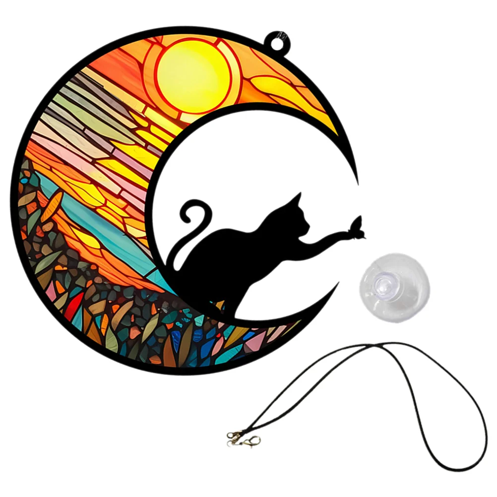 

Acrylic Window Suncatcher Wall Decor Stained Hanging Ornaments Pendant Moon