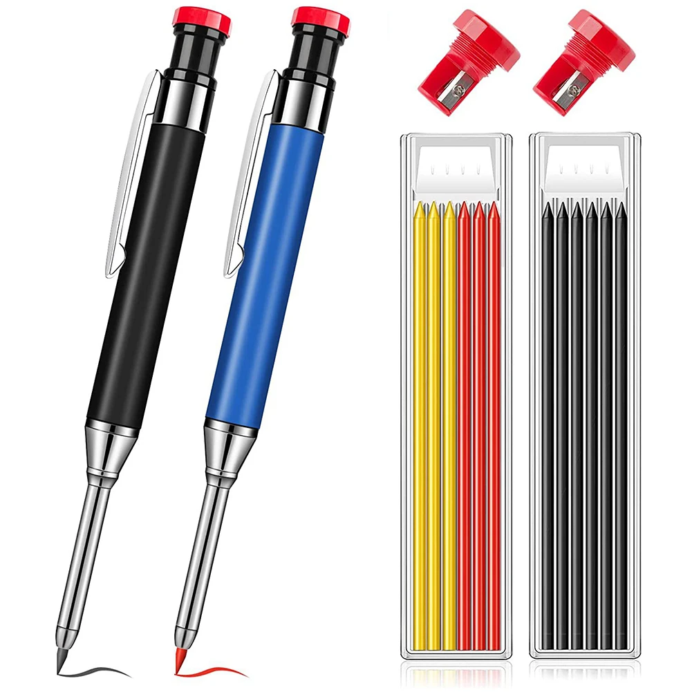 

Твердый плотничный карандаш с 6 стержнями и точилкой включает механические плотнические карандаши для столярного строительства