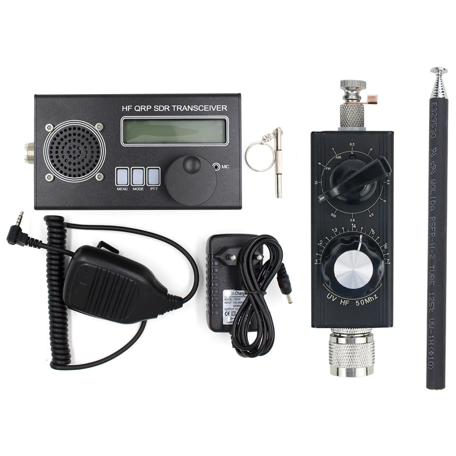 

USDX QRP Shortwave Radio Transceiver+Mini-ANT 20W QRP Full Band HF Antenna 8 Band SSB/ QRP Transceiver EU Plug