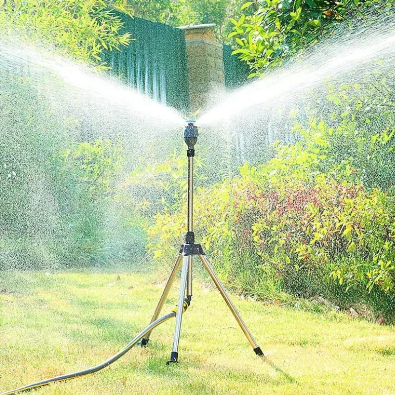 

Rotating Tripod Sprinklers for Yard Large Area Coverage Auto Irrigation System 360° Telescoping Water Sprinkler for Lawn Garden
