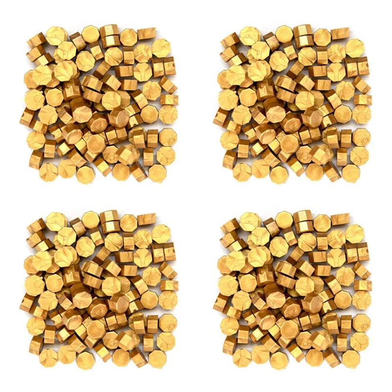 

400Pcs Sealing Wax Seal Beans Stamp Beads For Vintage Craft Envelope Wedding Wax Seal Ancient Sealing Wax Tools -Golden