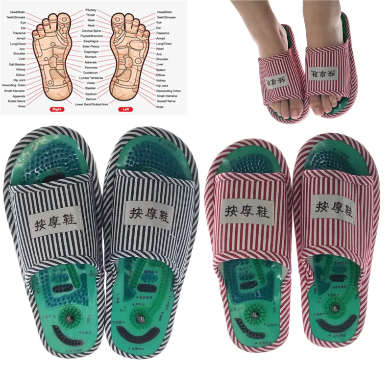 

Acupuncture Foot Massage Slippers Health Shoe Shiatsu Magnetic Sandals Acupuncture Healthy Feet Care Massager Magnet Shoes