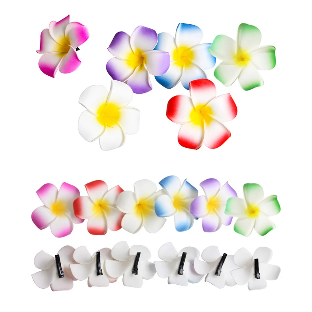 12 шт. заколка для волос с гавайскими цветами красные заколки макияжа плюмерии