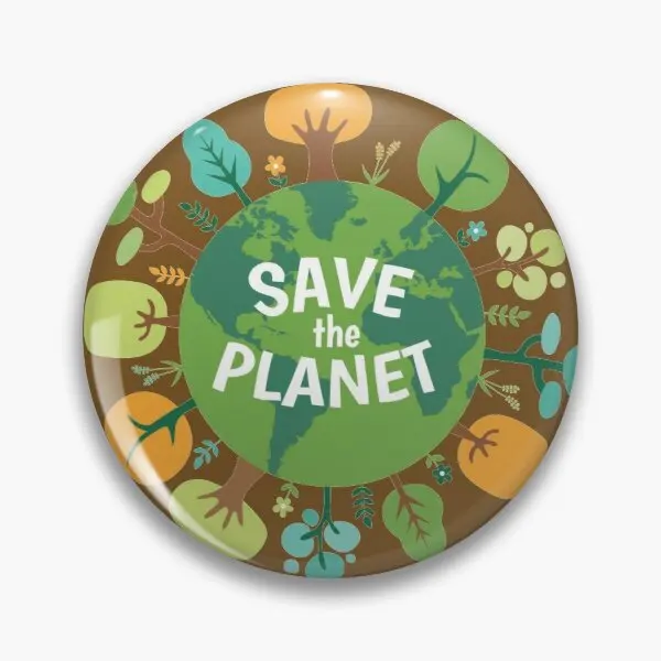 

Save The Planet Customizable Soft Button Pin Hat Creative Metal Badge Cute Gift Lover Women Brooch Fashion Decor Clothes