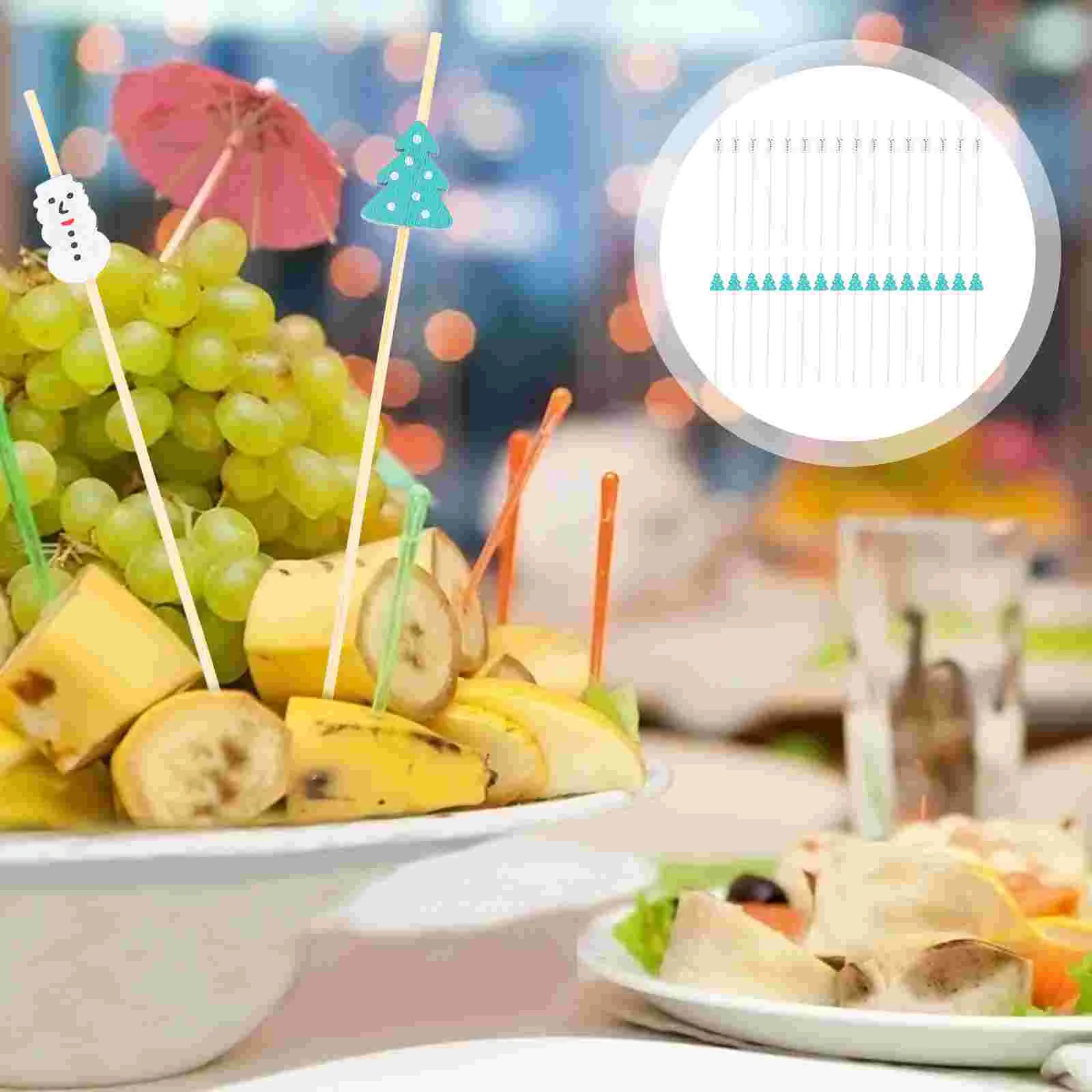 

200Pcs Premium Christmas Fruit Skewers Cake Party Fruit