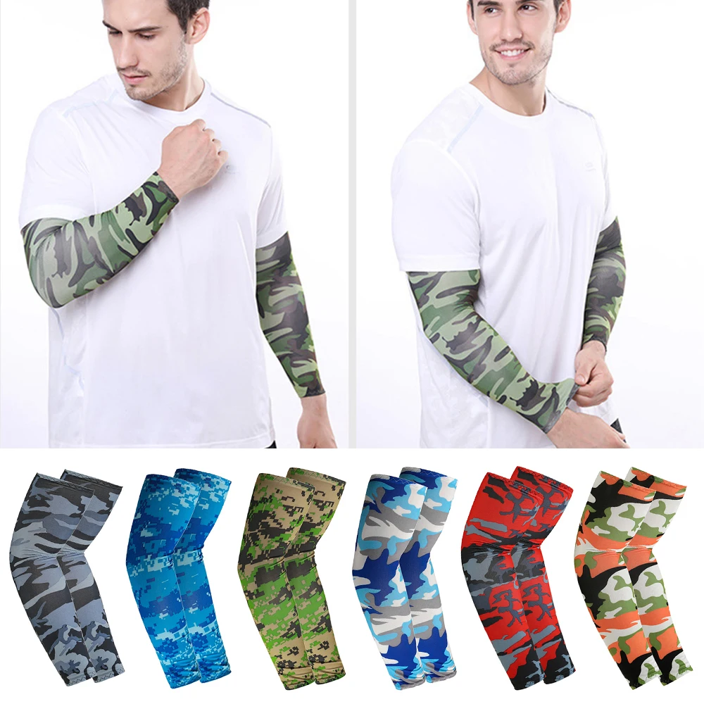 

2Pcs Unisex Cooling Arm Sleeves Cover Sports Running UV Sun Protection Outdoor Men Fishing Cycling Sleeves for Hide Tattoos free