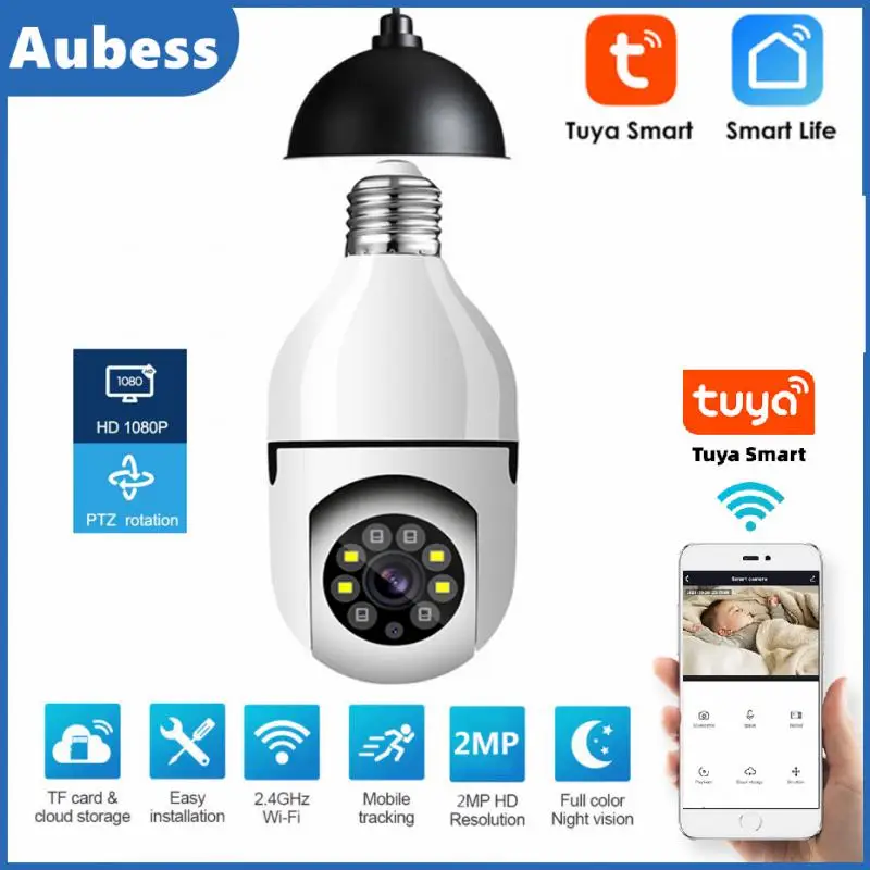 

IP-камера Tuya E27 с лампочками и поддержкой Wi-Fi, PTZ, 1080P