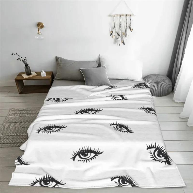 

Pattern Of With Big Lashes Eyelash Flannel Summer Open Closed Eyes Throw Blankets For Bedding Bedroom Bedspreads
