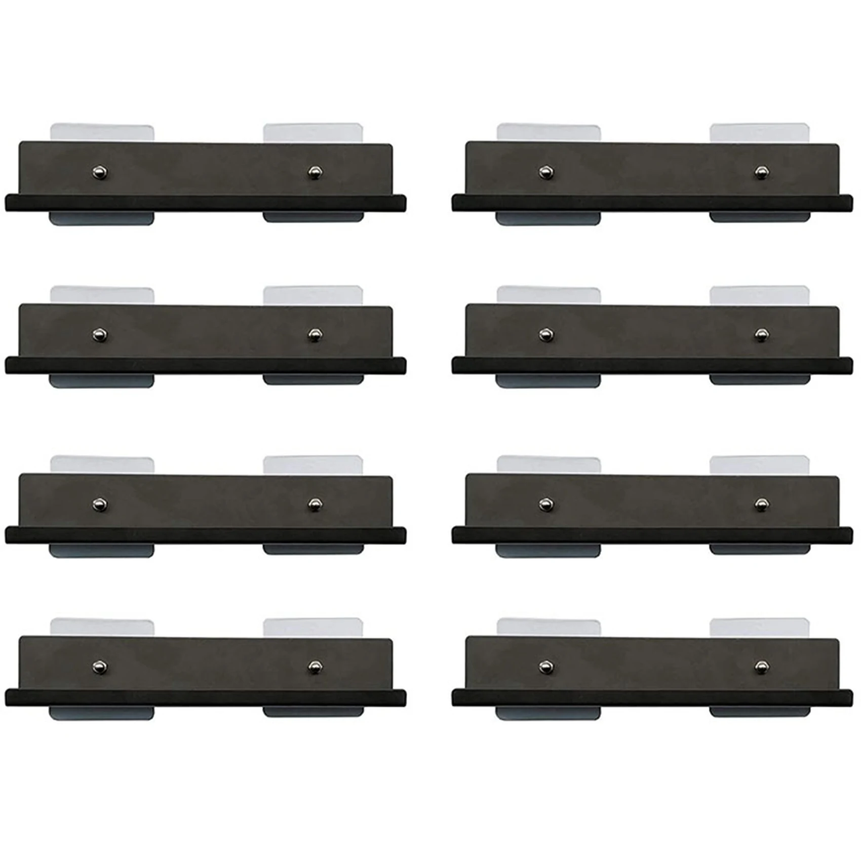 

8 Pack Vinyl Record Display Shelf, Metal Frame Wall Mounted Holder Stand With Self Adhesive For Record Album, Magazine