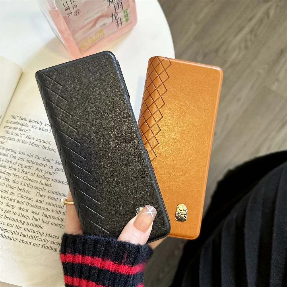 

Роскошный кожаный флип-чехол для телефона Samsung Z Fold4, полноразмерный противоударный чехол для Galaxy Z, складной 4 чехол с подставкой