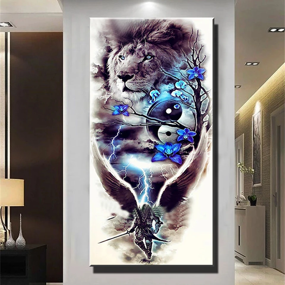 

Мозаика-пазл с кристаллами, вышивка крестиком, фотообои с животными, картина из страз, полноразмерная картина