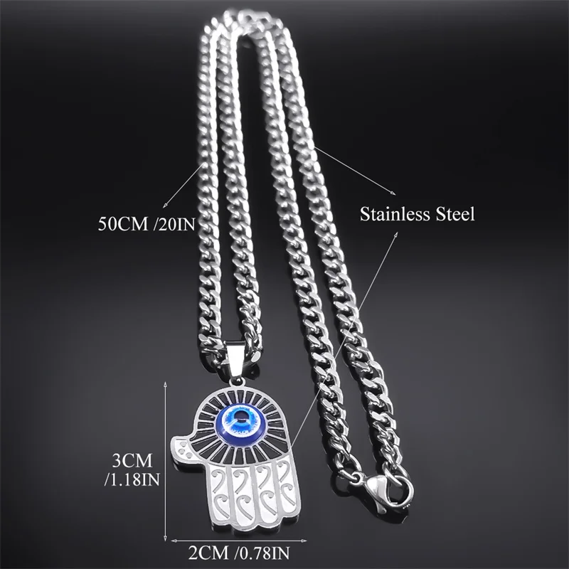 Турецкое ожерелье Hamsa с изображением сглаза для женщин и мужчин исламские