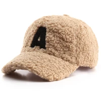 man baseball cap winter fleece hats female keep warm embroidery letter a faux fur wool mens snapback cap trucker caps for women