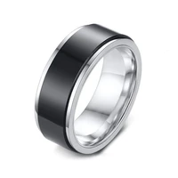 fashion titanium steel anxiety rings for men women spinner fidgets rings rotate freely spinning anti stress accessories jewelry