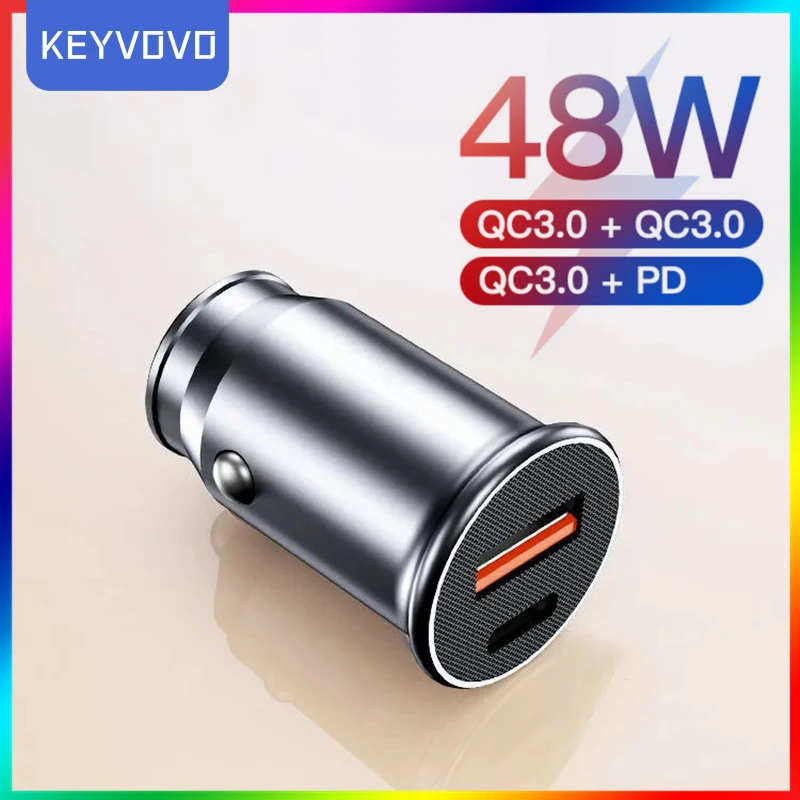 

48W USB Car Charger 5A Type C PD QC Fast Charging Phone Adapter For iPhone 13 12 11 Pro Max 8 Xiaomi Samsung S21 S20 S10 S9