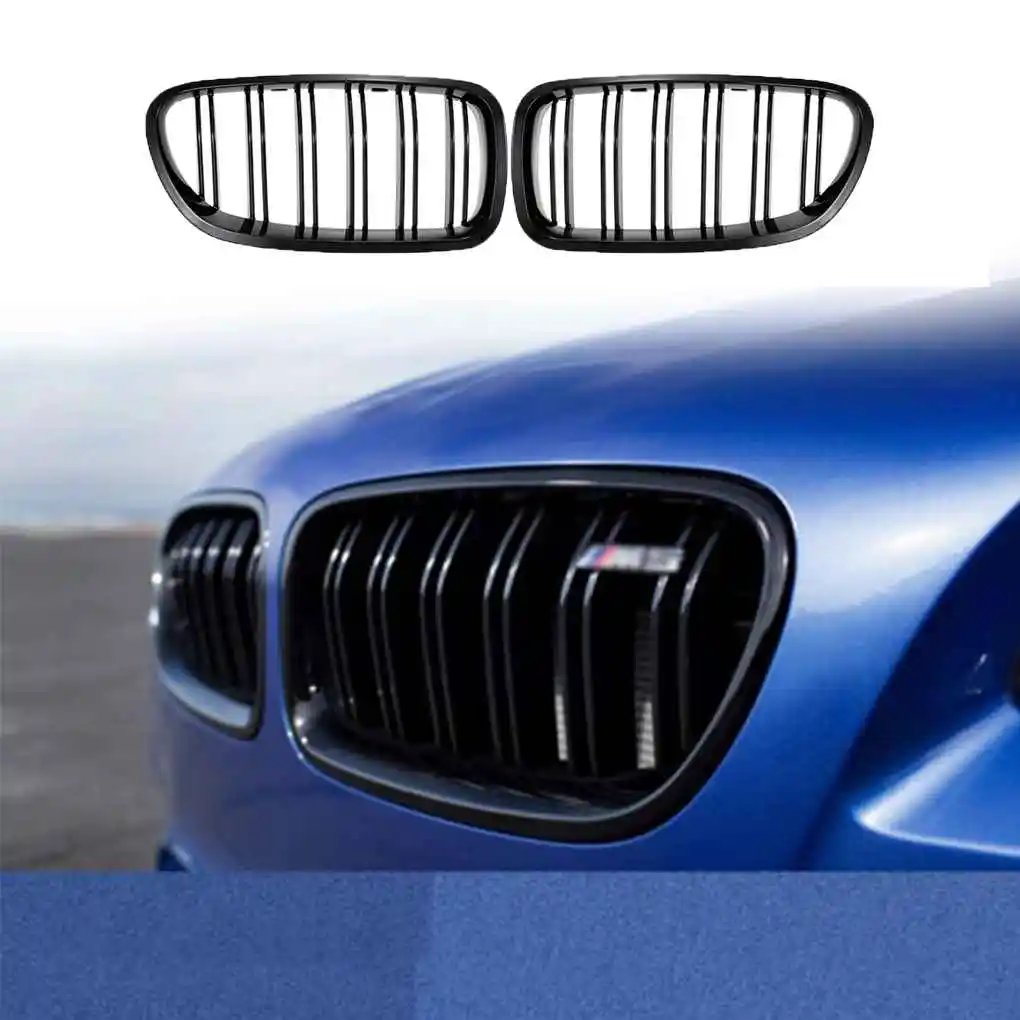

Car Front Grilles Double Line Front Grilles Gloss Black for BMW 5 Series F10 F18 2010-2015