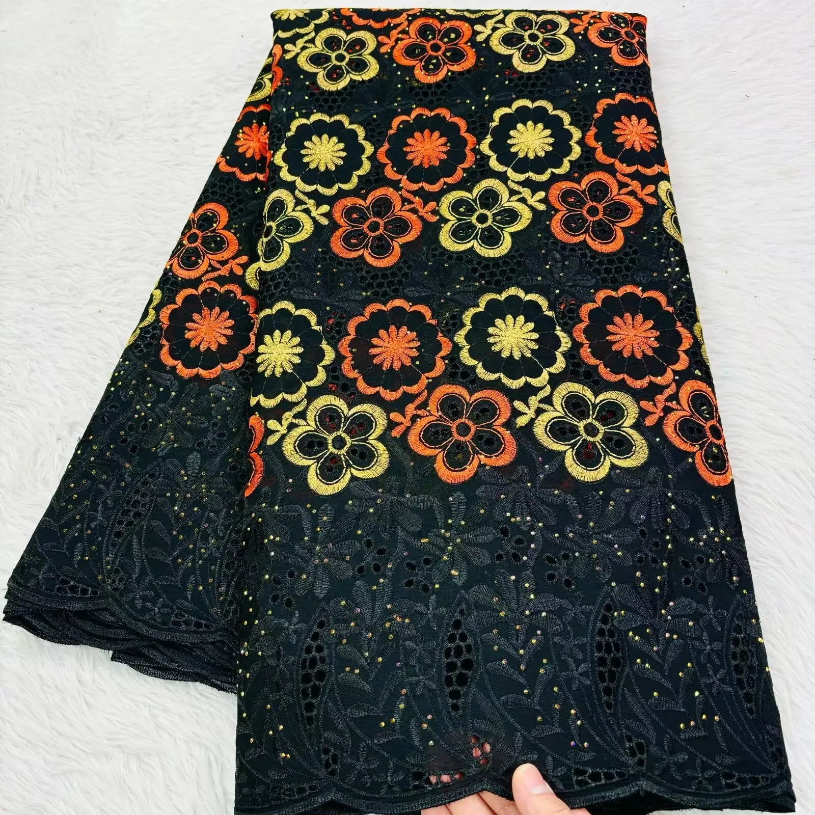 2024 африканская кружевная ткань высокое качество вышивка швейцарская вуаль