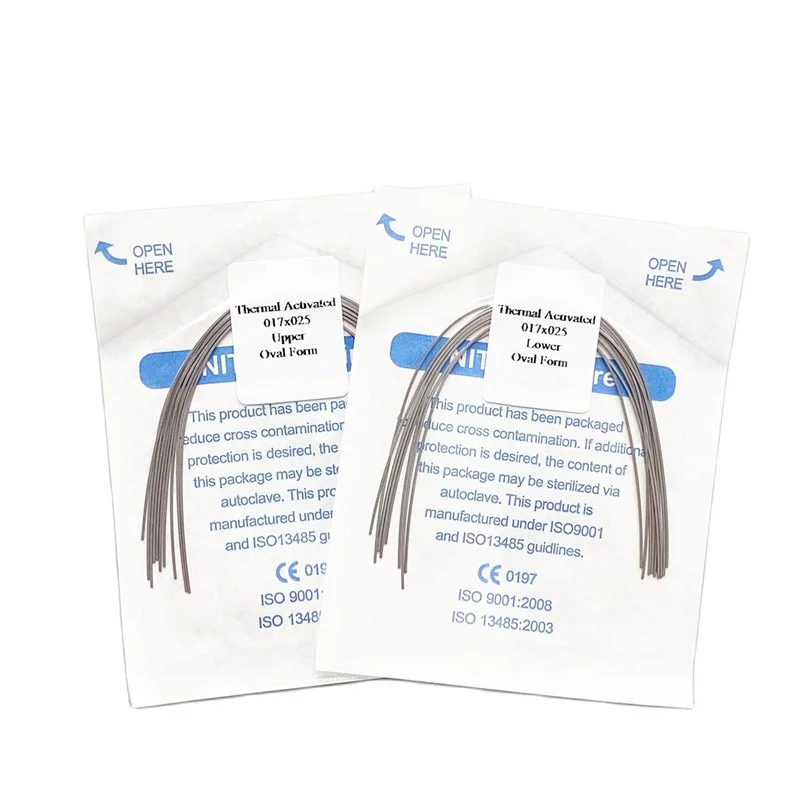 

017x025 Dental Orthodontic Arch Wires Heat Thermal Activated Niti Rectangular Arch Wires Ovoid