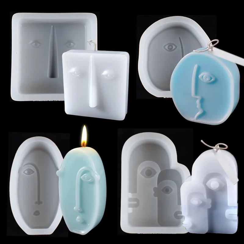 

1PC Face Silicone Candle Mold Abstract Face Aromatherapy Candle Plaster Mould