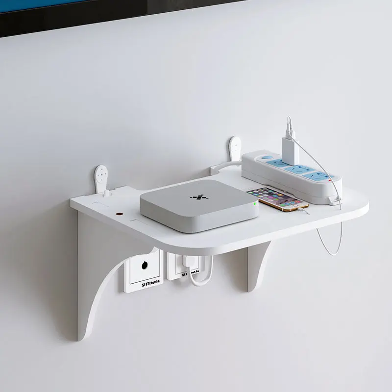

Wall Mounted Rack Plastic Punch-free TV Set-top Box Router Shelf Room Decorative Partition Holder Home Accessories F31