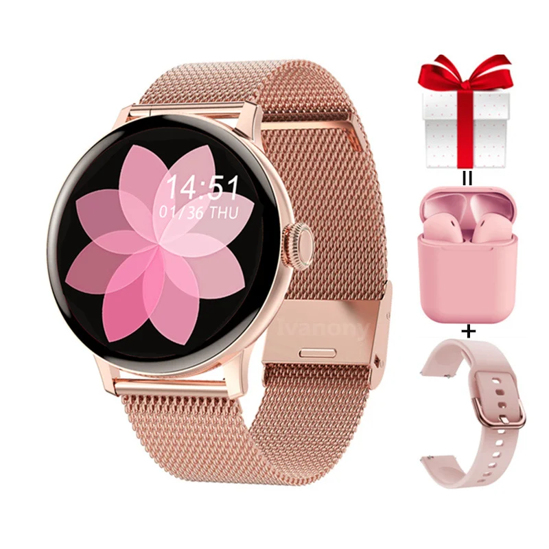

Women's Smartwatch Waterproof IP68 Custom Watchface Password Protection Answering Call Smart Watch Men For IOS Android VS DT88