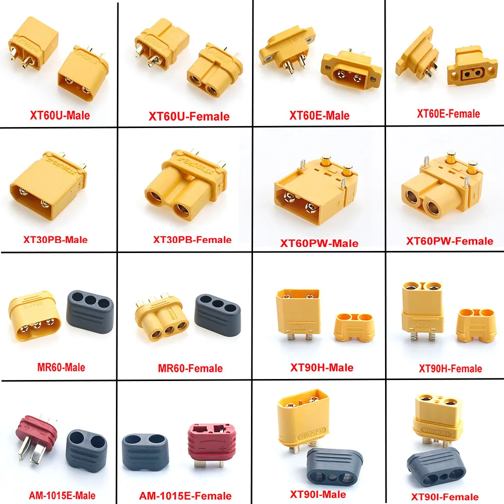 1 шт. XT60U/E XT30PB XT60PW MR60 AM-1015E XT90H/I/S T-образный разъем для литиевой батареи