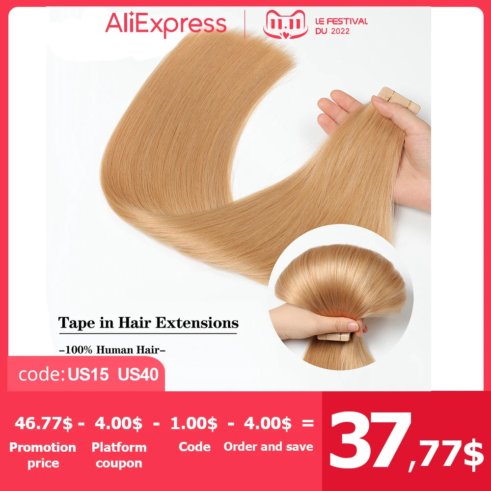 

ShowCoco, накладные человеческие волосы с двойной лентой, наращивание на толстых концах, 100% человеческие волосы, цвет Омбре, Remy, 14-24 дюйма, лента ...