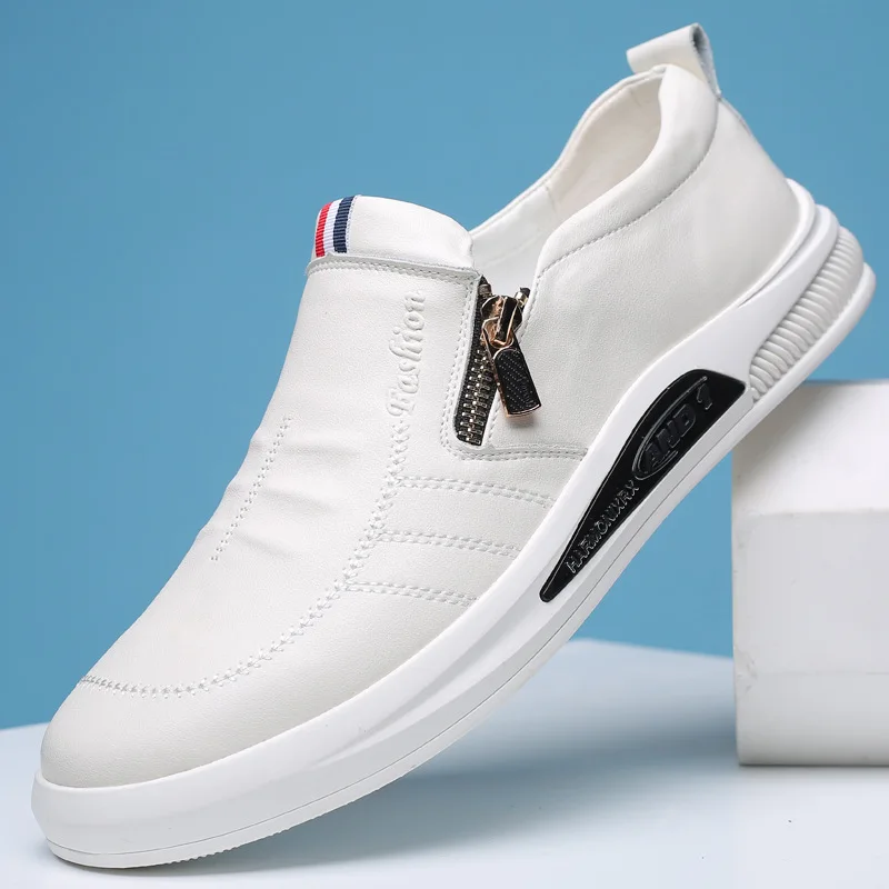 

Men's shoes 2022 spring new single shoes increase thick bottom black and white comfortable heightening casual shoes