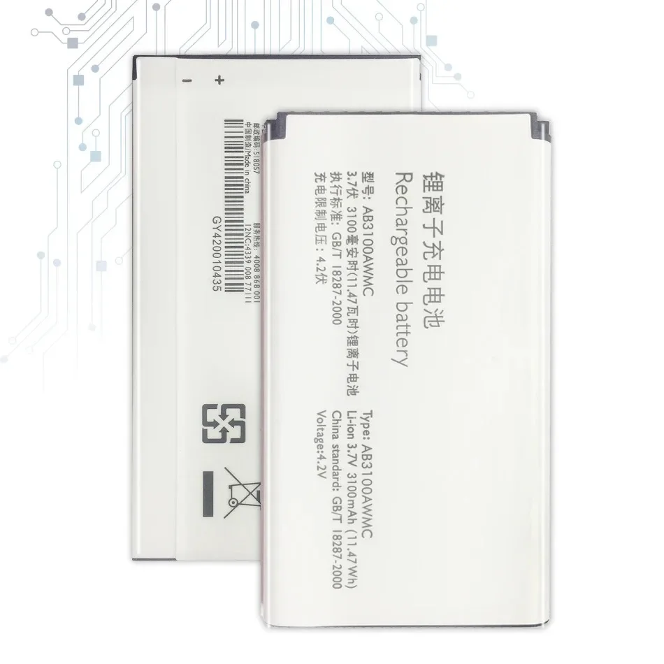 Запасная батарея для мобильного телефона PHILIPS Xenium E180 E181 CTE180BK 3100mAh AB3100AWMT AB3100AWMC
