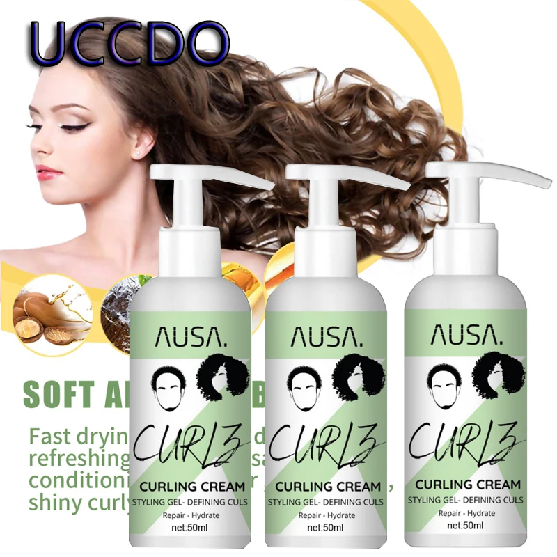 

Hair Conditioner Curl Enhancer Anti Frizz Hair Elastin Hair Volumizing Gel Curls Dedicated Hair Care Elastin Setting Cream 3pcs
