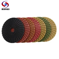 7pcsset super 4inch diamond polishing pads 100mm spin type wet polishing pad for granite marble concrete floor grinding disc