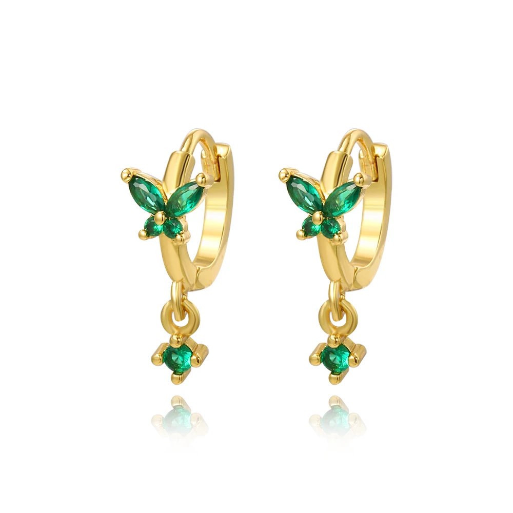 925 Sterling Silver Ear Buckle Exquisite Butterfly Crystal Zircon Hoop Earrings Popular Fashion Jewelry For Ladies Birthday Gift