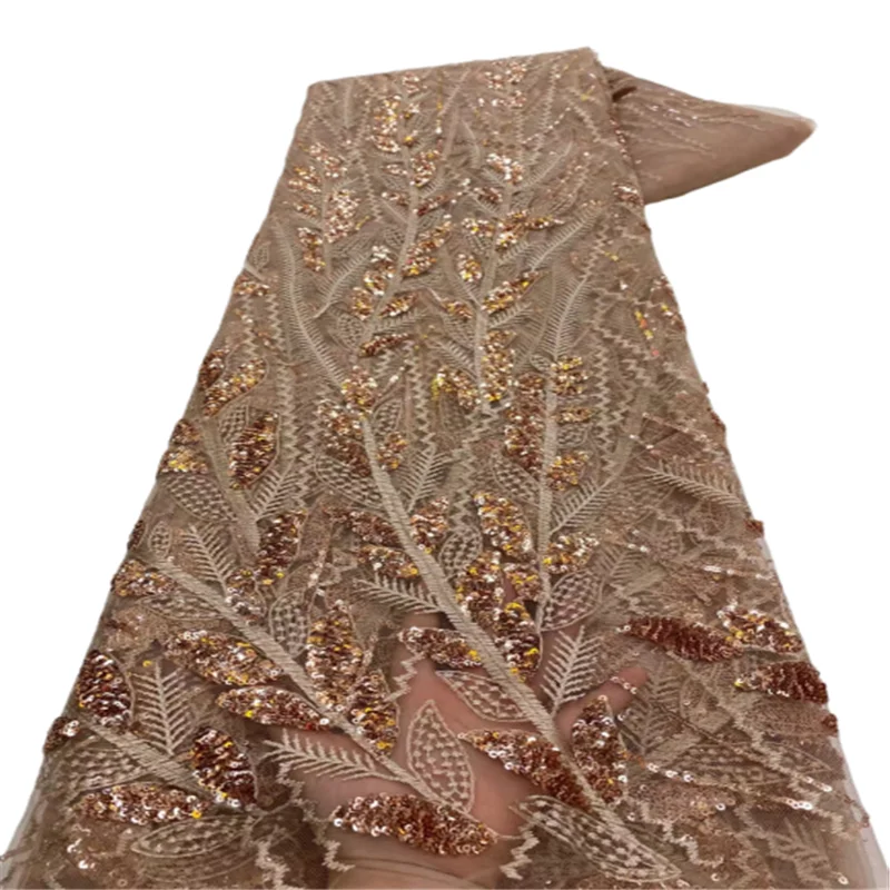 

Африканская кружевная ткань, 2023 блесток, вышивка, нигерийское кружево для жениха, свадебная Высококачественная французская Тюлевая кружевная ткань для свадьбы, 5 ярдов