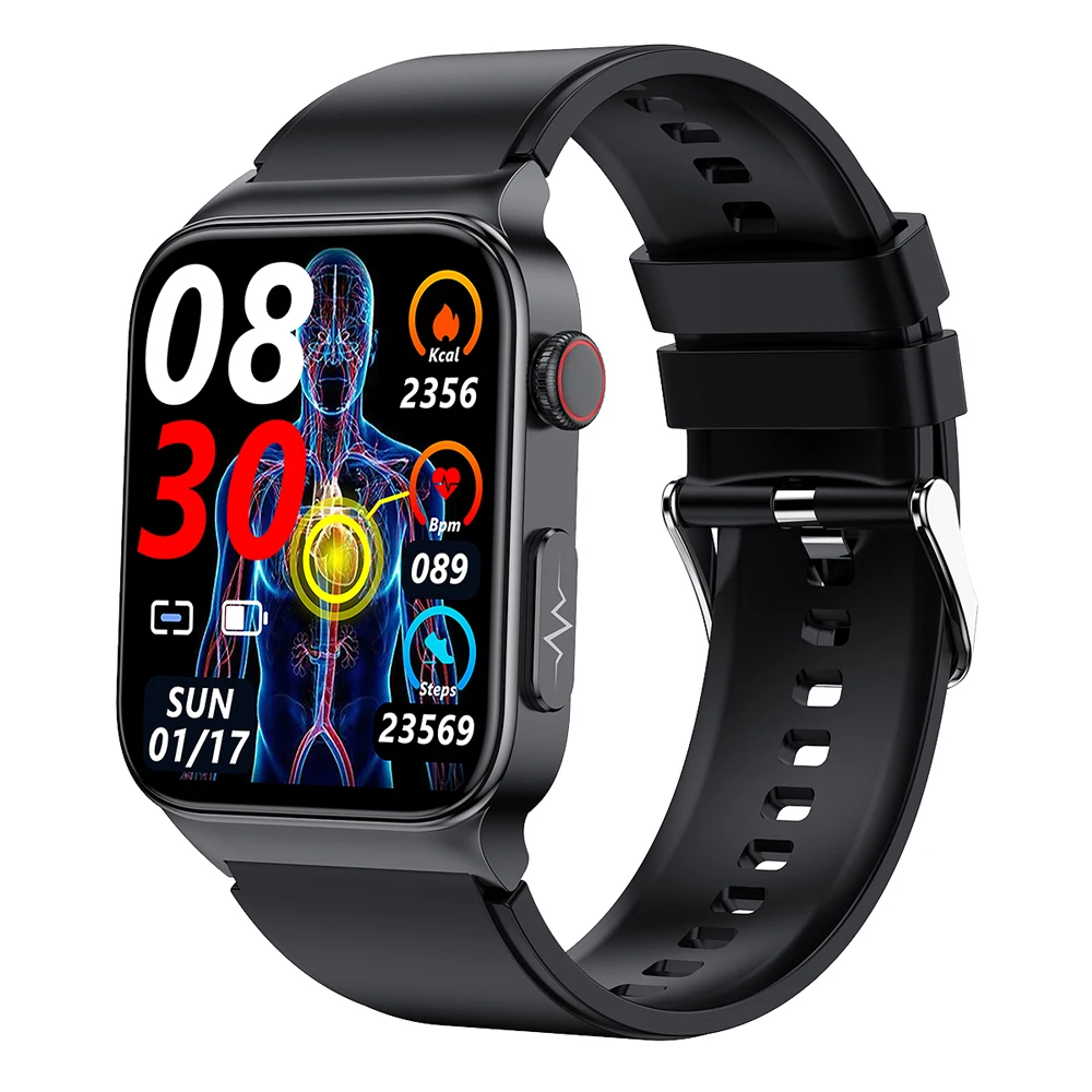 

ECG HRV Blood Glocose Smart Watch Men Body Temperature Blood Sugar Pressure Heart Rate Monitoring Smartwatch IP68 Waterproof