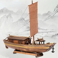 32cm solid wood carving boat model wooden ornaments handicraft water town ancient boat